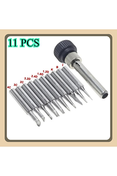 Choice 11 PCS Silver ‌11-Piece 900M Lead-Free Solder Iron Tips with Replaceab...