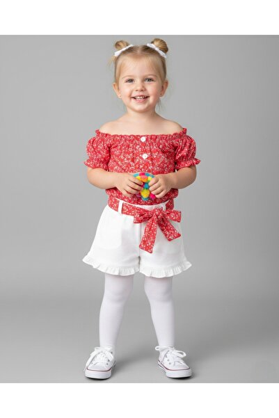 VOY KİDS FETE 2-3-4-5-6 ANI DE VARĂ CU BLUZĂ IMPRIMATĂ CU FLORI, PANTALONI SC...