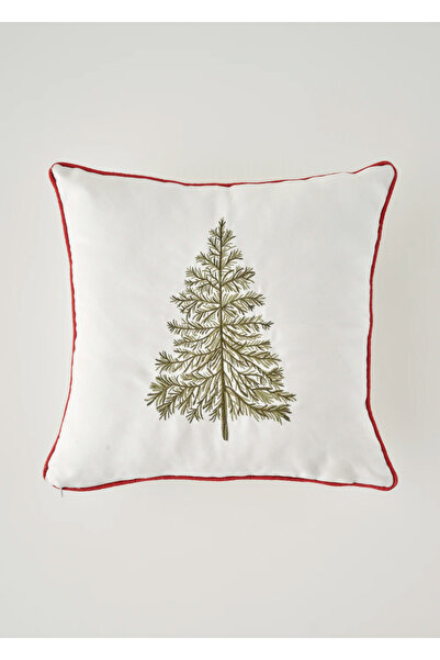 Bella Maison Κάλυμμα μαξιλαριού με κέντημα Πρωτοχρονιάς Λευκό (43x43 cm)