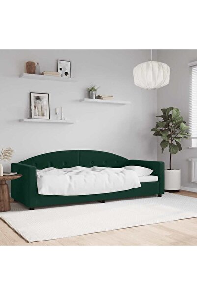 Concept Cadru de pat, verde închis, 80x200 cm, catifea