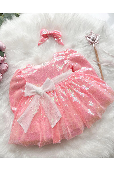 aysskids Lottus Sequin Sequin Eid Special Occasion Birthday Girl's Party Dress