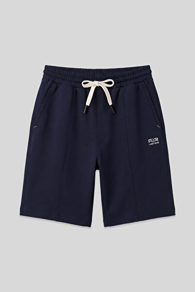 AIR JONES Ανδρικό σορτς Navy Blue Cotton με χοντρή μαλακή υφή Standard Fit Ba...