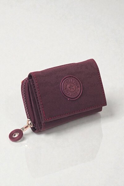 dericom Kadın Kırınkıl Kumaş Çıtçıtlı Ve Fermuarlı Şık Taba Cüzdan Kartlık Ak...