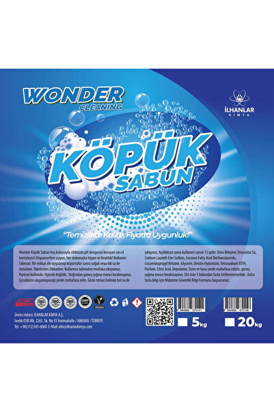 Wonder Cleaning Köpük Sabun Gliserinli 5 Kg
