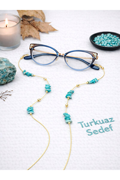 Optic Master Natural Aquamarine Stone Glasses Cord / Chain