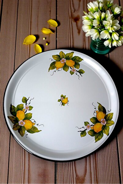 İnci Emaye No 60 Enamel Tray Tableware, Food Presentation Tray, Floor Table Z...