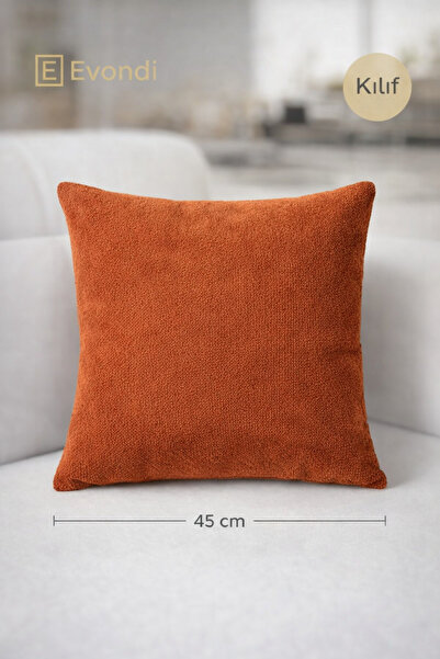 Evondi Orange Throw Pillow Cover 45X45 - Soft Textured, Wipeable, Living Room...