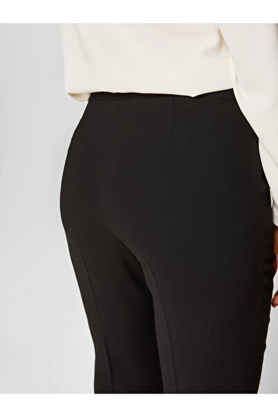 Faik Sönmez B00049 Black Slim Fit Crepe Trousers