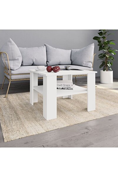 Concept Τραπεζάκι σαλονιού, λευκό, 60 x 60 x 42 εκ., μοριοσανίδα
