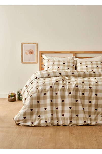 Bella Maison bumbac 100% Set cuvertură de pilota dublă Amora Bej (200x220 cm)