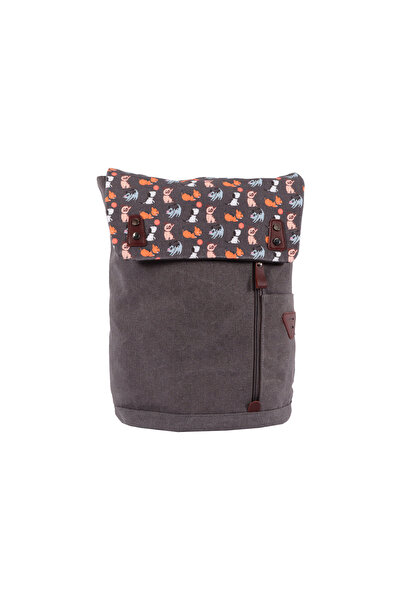 Biggdesign حقيبة ظهر كلاسيكية للكمبيوتر المحمول للكلاب، رمادية