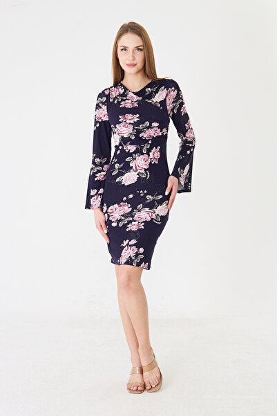 ESPİNA Rochie cu imprimeu cu sclipici și model de trandafiri