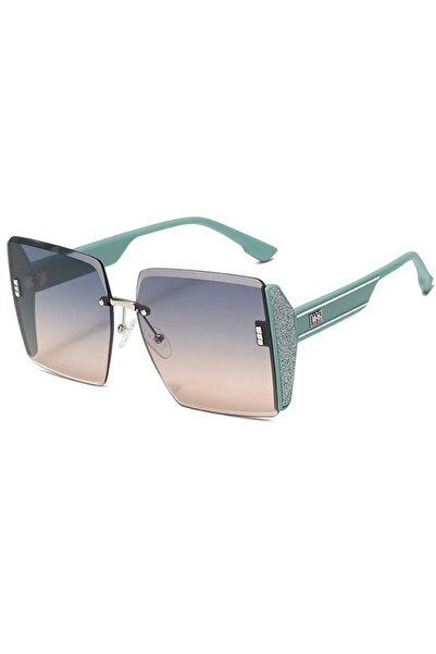 OEM Γυναικεία γυαλιά ηλίου UV400, γκρι φακοί, πράσινος πλαστικός σκελετός