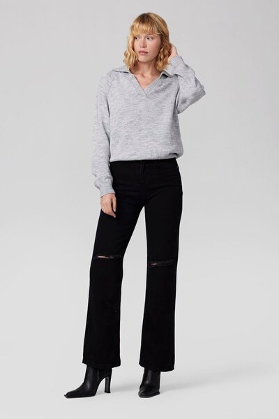 PARKhande Polo Yaka Kısa Kazak - Gri