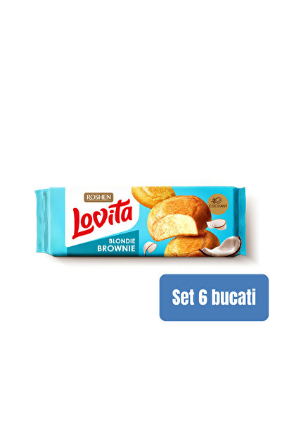 Roshen SET 6 BUCĂȚI - LOVITA blondie brownie, biscuiți cu nucă de cocos 152g