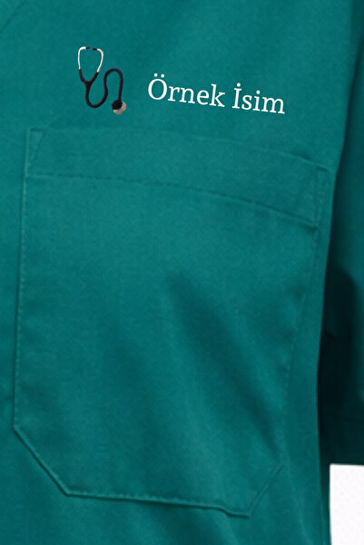 mirach Doktorlara Özel İsim Yazılı Hediyelik Doktor Scrubs Tekniker Medikal Forma Cerrahi Tek Üst