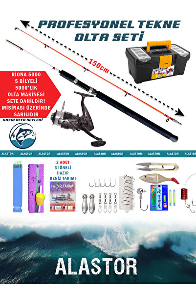 ALASTOR Tam Takım Profesyonel Tekne Olta Seti 150cm Deniz Olta Seti Hazır Olt...