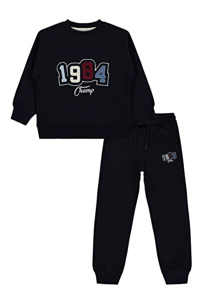 Mışıl Set de trening brodat pentru copii 1984, 6-9 ani - Bleumarin
