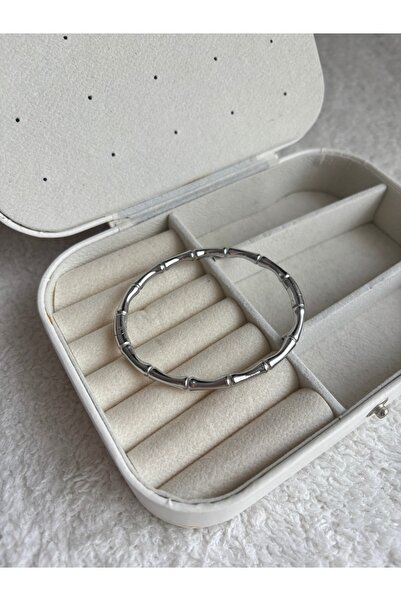 ASNA JEWELLERY Çelik Kemik Kelepçe Gümüş Model Şık Zarif