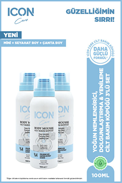 ICON Care رغوة العناية بالبشرة بحمض الهيالورونيك 100 مل - عبوة من 3 قطع