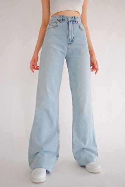 Livik Pantaloni Palazzo, blugi largi, cu talie super înaltă