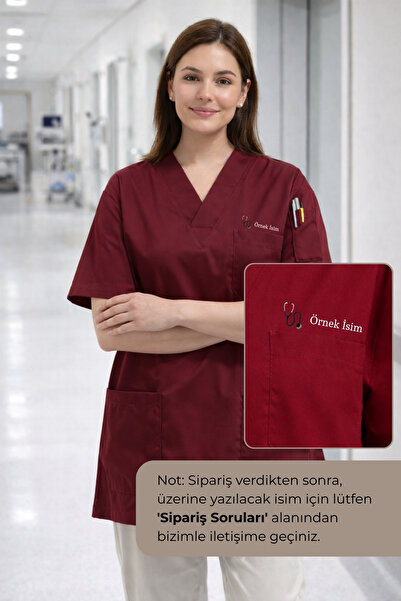 mirach Doktorlara Özel İsim Yazılı Hediyelik Doktor Scrubs Tekniker Medikal F...