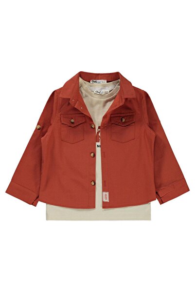 Civil Boys Erkek Çocuk Tişörtlü Gömlek 2-5 Yaş Koyu Bakır