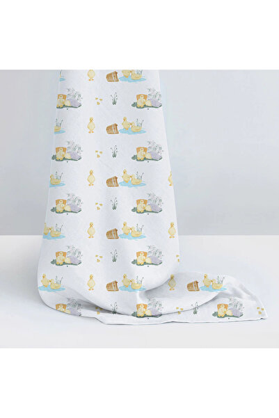 DEUX LAPINS 100% Cotton Muslin Baby Blanket 120X120 Petits Canetons - Baby Du...