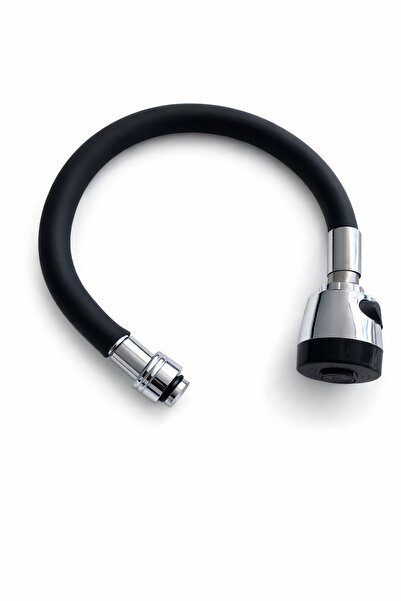 Solid Oynar Başlıklı Spiral Esnek 2 Fonksiyonlu Lavabo & Mutfak Musluk Ucu Si...