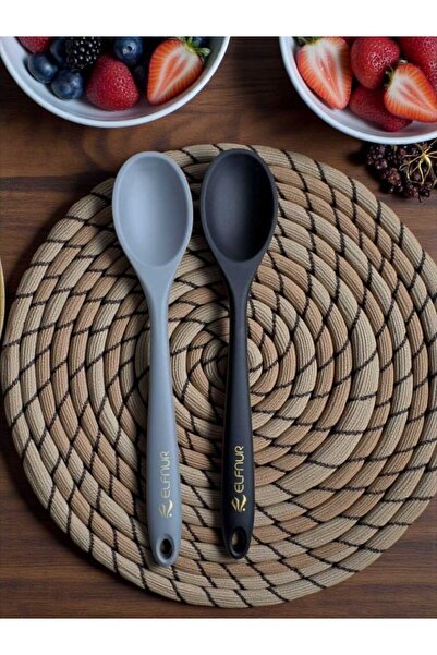 elfnur 2 Adet SERT Uçlu Isıya Dayanıklı Yanmaz Yapışmaz 28 Cm Silikon Yemek K...
