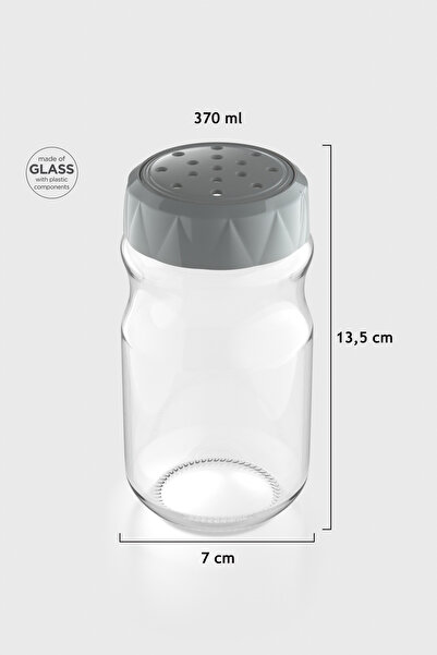 Renga Lexa 370 ml Glass Spice Rack 161016 Gray