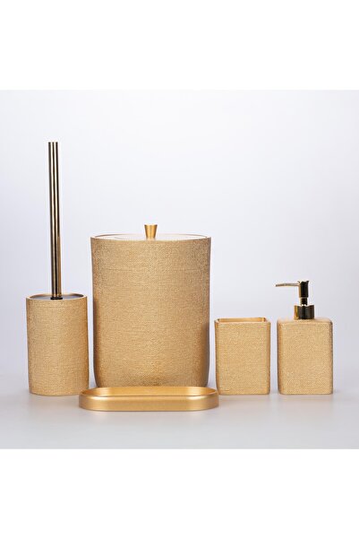 Selim Linen Bathroom Set Gold
