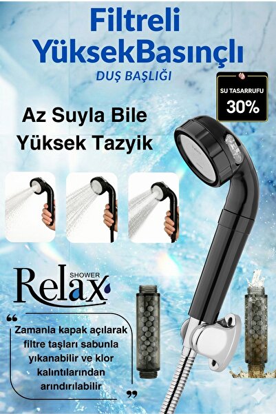 Relax Shower Filtreli Yüksek Basınçlı Tasarruflu Fonksiyonlu Tazyikli I Masaj...