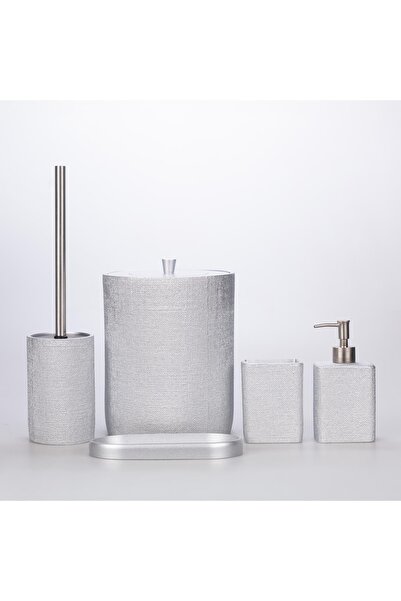 Selim Linen Bathroom Set Silver