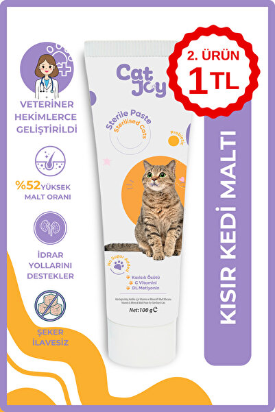 CATJOY Sterile Malt Macun 100 G - Kısırlaştırılmış Kediler Için Vitaminli Tüy...