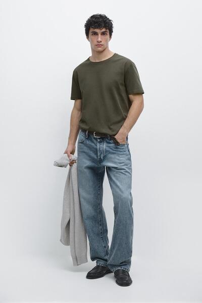 Massimo Dutti %100 merserize pamuklu t-shirt