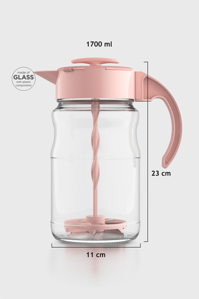 Renga Spiro 1700 ml Pudra Kapaklı Cam Karıştırma Sürahisi 111030