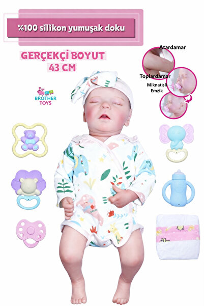 Brother Toys Gerçekçi Et Bebek 43 Cm Gerçek Detaylı %100 Silikon Yumuşak Vücu...