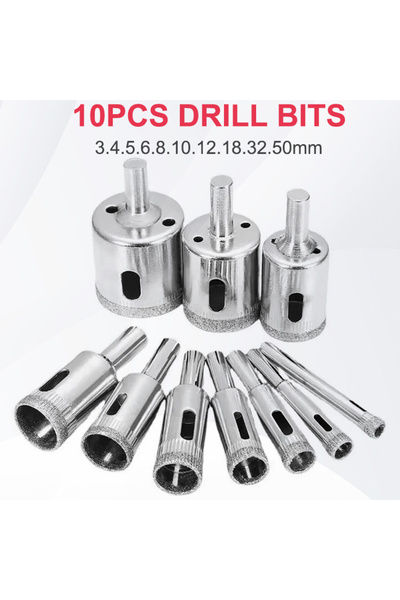 Choice 10pcs Bit 3-50mm 10pcs/15pcs 3-50mm Diamond Coated Hole Saw Core Drill...