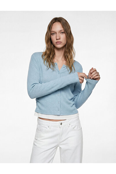 Koton Uzun Kollu Bisiklet Yaka Düğmeli Slim Fit Hırka