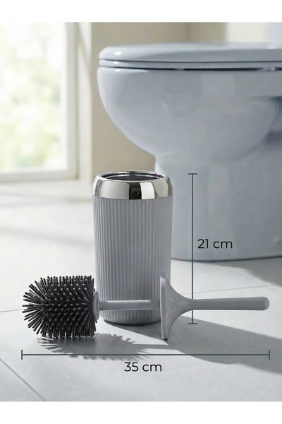 MappleHome فرشاة تواليت سيليكون - فرشاة تواليت ناعمة وذكية مطلية بالكروم بالل...