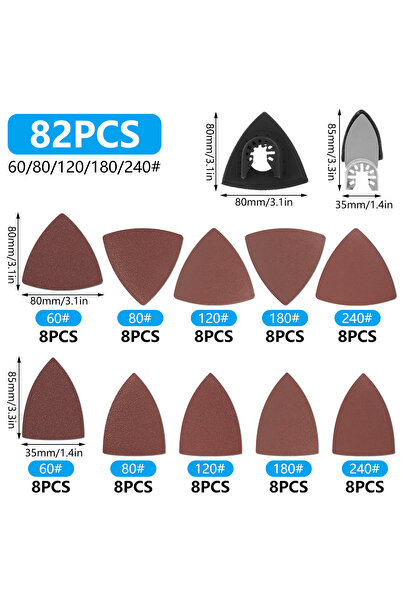 Choice مجموعة متنوعة من 82 قطعة من وسادات الصنفرة المثلثة الشكل ذات الأصابع ا...