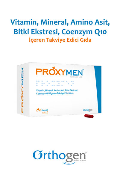 Orthogen Proxymen 60 Kapsül | Coenzym Q10, L-Arjinin, Ginseng ve Vitamin İçer...