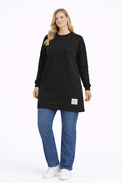 Günpa Collection Günpa 187-12-25 Women's Plus Size Crew Neck Long Sleeve Tuni...