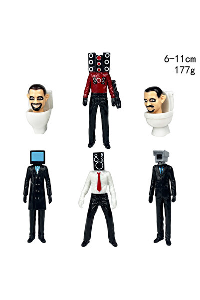 BANDAI 6 قطع - شخصيات جديدة من سلسلة KDL SWAT Skibidi Toilet Man، دمى أنمي، أ...