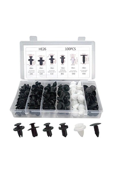 Choice 100 PCS With Box SEAMETAL 100pcs Auto Fastener Clip Kit Fender Rivet C...