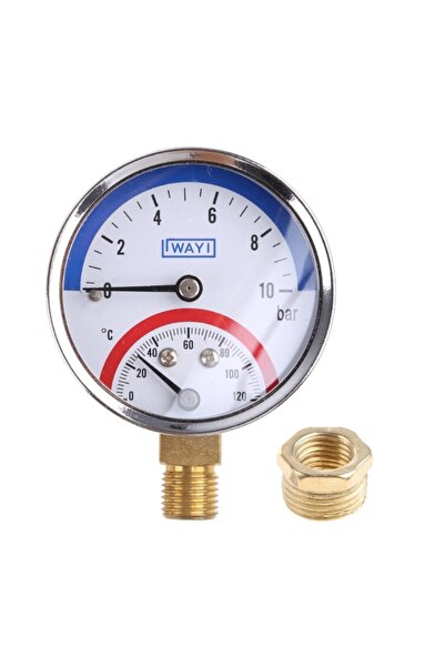 Choice مقياس ضغط ومقياس حرارة 2 في 1 G1 2، نطاق قياس الضغط والحرارة 10 بار، ن...