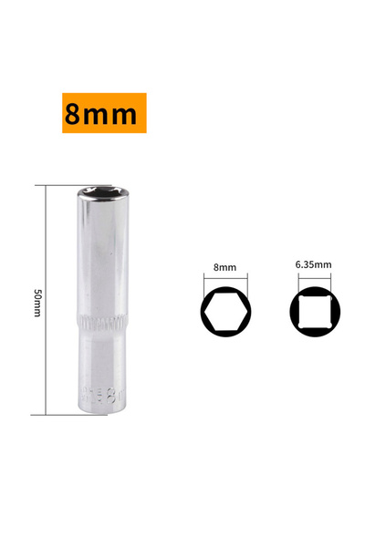 Choice 8mm 1pc 8/10/13mm 1/4 Single Extension Hexagon Socket Premium Chrome V...