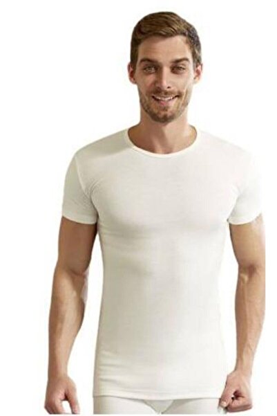tatkan Men's Thermodal Ribbed Crew Neck Short Sleeve