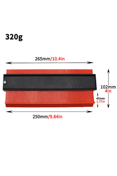 Choice مسطرة منحنية متعددة الوظائف حمراء اللون، مقاس 10 بوصات، أداة قياس متعد...